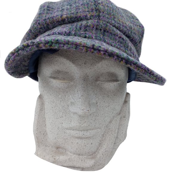 Genuine Harris Tweed® Cap ZH051 Women's Baker Boy Cap in SCOTTISH THISTLE - OSFM - Picture 3 of 9